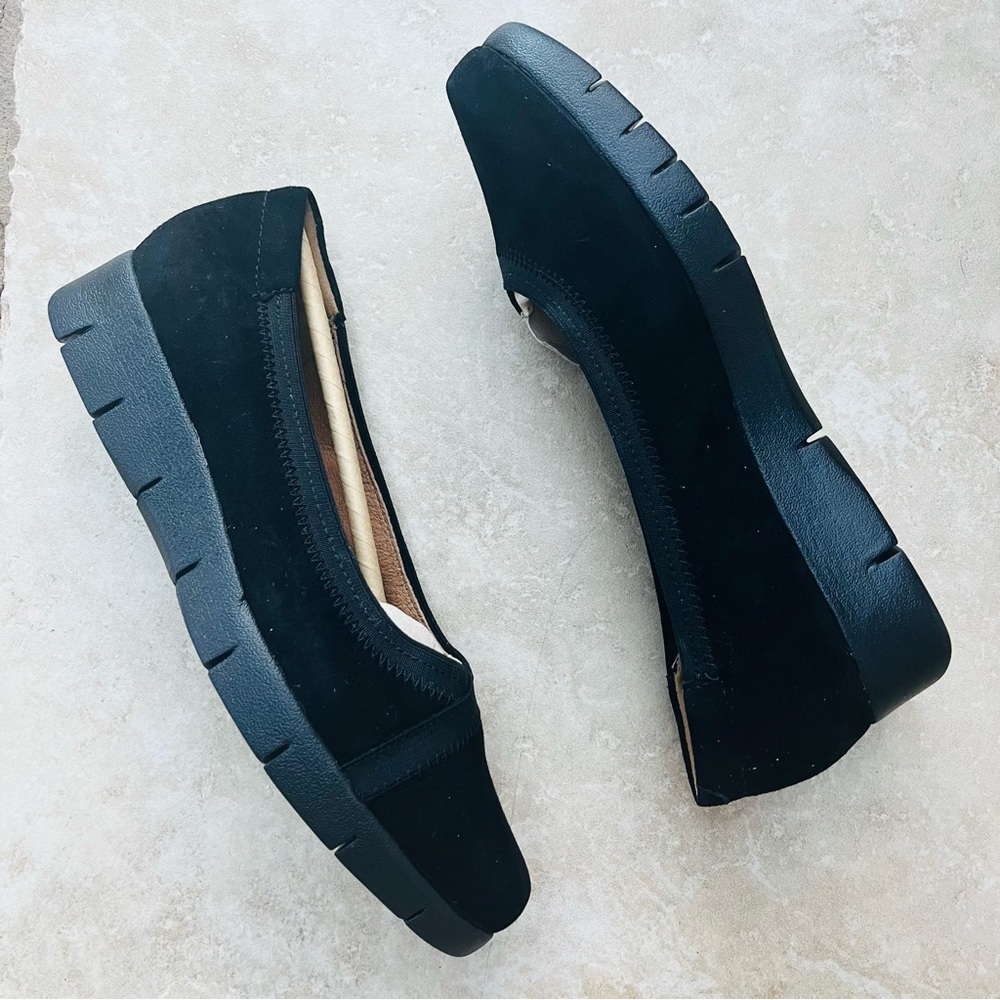 Clarks Artisan Nubuck Leather Slip On Shoes - Size 8